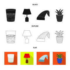 Vector design of dreams and night sign. Set of dreams and bedroom stock symbol for web.