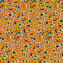 Happy Halloween Seamless Pattern. Scary and horror background