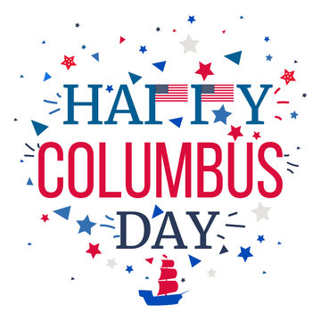 Happy Columbus Day Celebration Banner