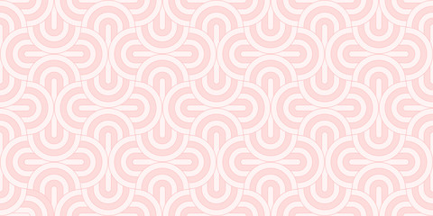Background pattern seamless modern abstract sweet pink round rectangle circle and line vector design.
