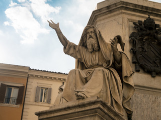 statues of prophets at the base of the Column of the Immaculate Piazza di Spagna Rome