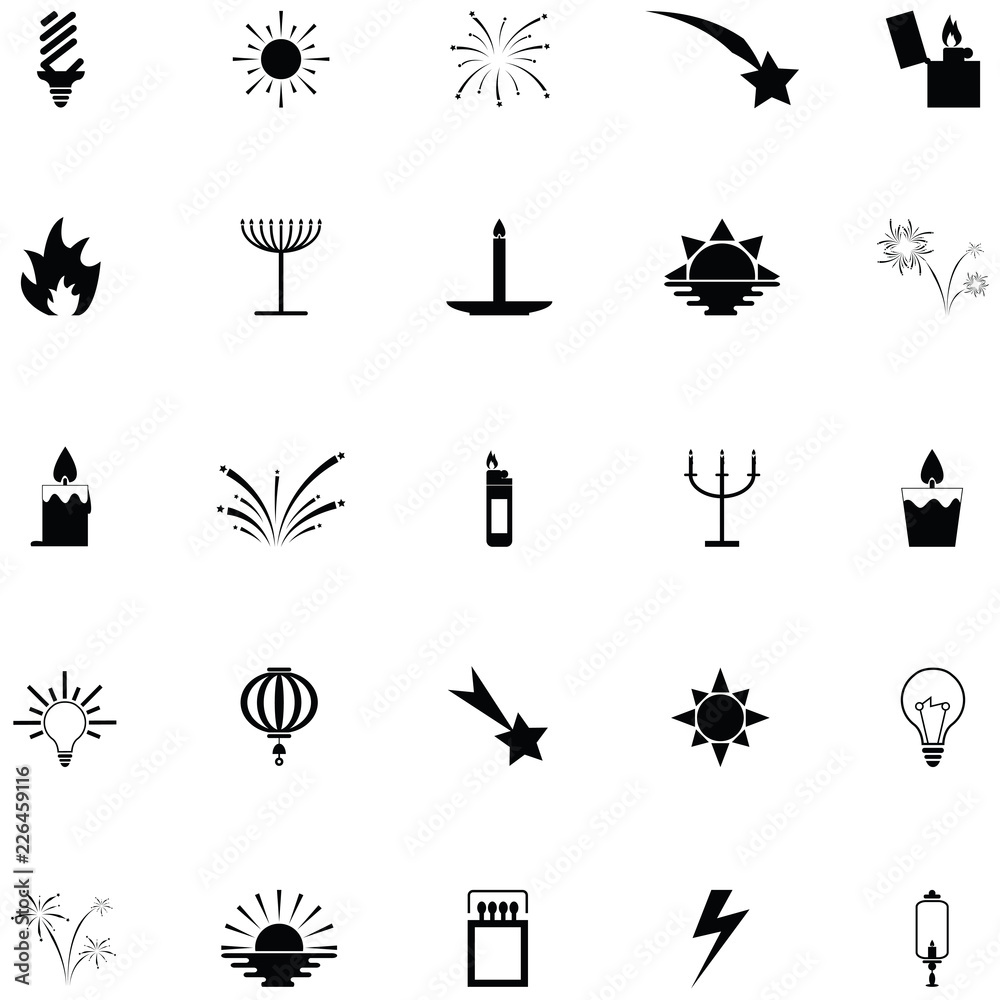 Sticker light icon set