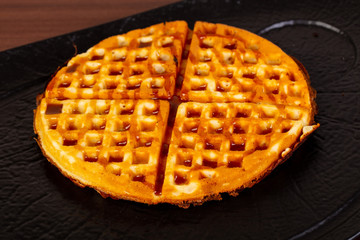 Viennese waffles with syrope