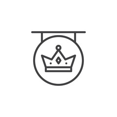 Antique Shop sign outline icon. linear style sign for mobile concept and web design. Crown signboard simple line vector icon. Symbol, logo illustration. Pixel perfect vector graphics