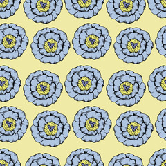 Floral seamless pattern. hand drawn illustration. Bright cartoon illustration for card design, fabric and wallpaper.