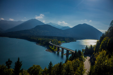 Sylvensteinspeicher und Sylvensteinssee in den Bayrischen Alpen