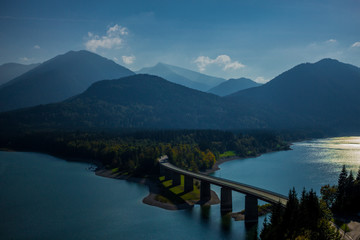 Sylvensteinspeicher und Sylvensteinssee in den Bayrischen Alpen