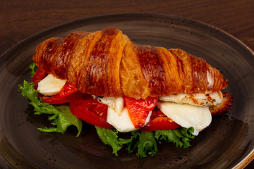 Croissant with chicken