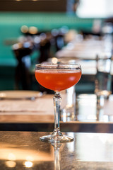 Cocktail based on tequila, campari, martini rosso and lime juice.