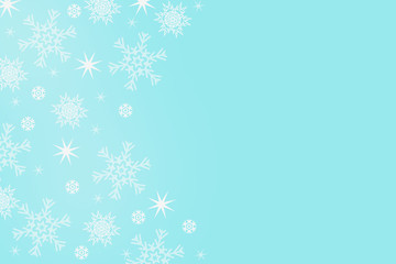Blue Christmas background with snowflakes 