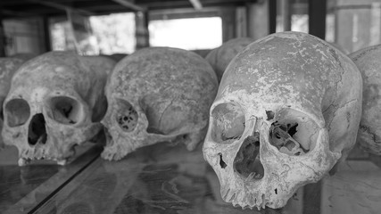 Choeung Ek the site of a former orchard and mass grave of victims of the Khmer Rouge - killed between 1975 and 1979 - about 17 kilometres (11 mi) south of Phnom Penh, Cambodia