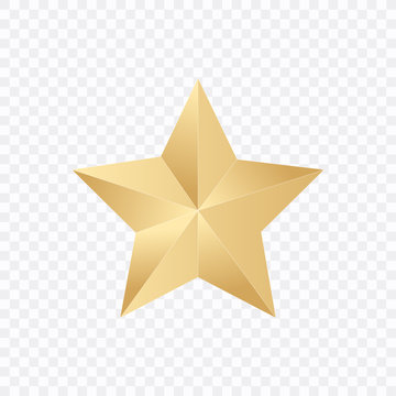 Gold star on a white background. Vector illustration.