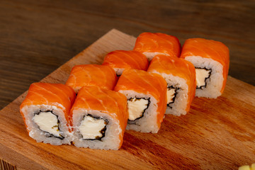 Japanese roll with salmon