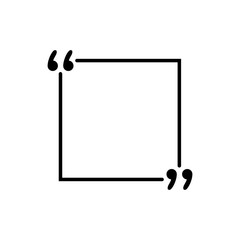 Quotes icon vector. Quotemarks outline, speech marks, inverted commas or talking marks collection. Vector line art illustration isolated on white background.