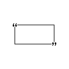 Obraz premium Quotes icon vector. Quotemarks outline, speech marks, inverted commas or talking marks collection. Vector line art illustration isolated on white background.