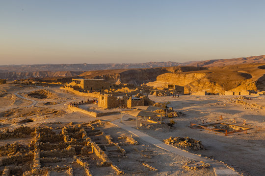Masada fortress at the edge of the Judean Desert, Israel.