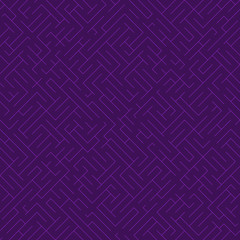 Labyrinth background. Geometric irregular backdrop. Abstract violet seamless line maze pattern. 