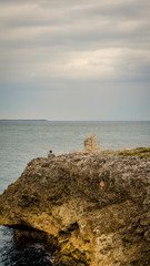 Man thinking about his life in the sea