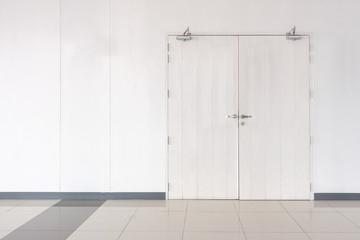 White door and blank wall