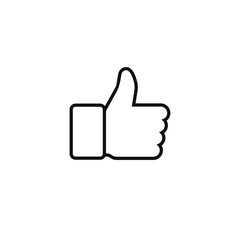 Thumbs up and thumbs down. Vector illustration line icon.