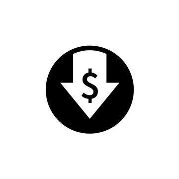 Cost reduction icon. Image isolated on white background. Vector illustration.