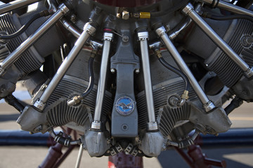  Close Up Isolated Partial View of Vintage Aircraft Engine