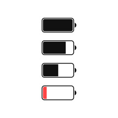 Obraz premium Mobile phone system icons. Wifi signal strength, battery charge level. Vector illustration.