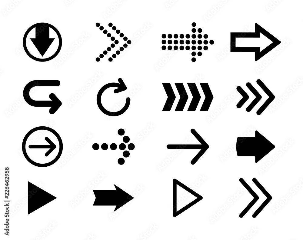 Poster set of black vector arrows. arrow icon. arrow vector icon. arrow. arrows vector collection.