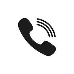 Phone icon in trendy flat style isolated on grey background. Handset icon with waves. Telephone symbol for your design, logo, UI. Vector illustration, EPS10.