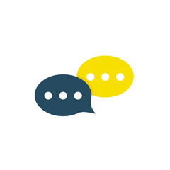 Speech Bubble. Chat pictogram or discussion symbol. Flat design, vector illustration on background.