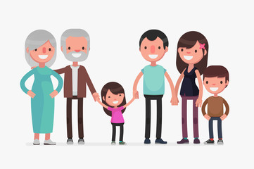 Happy Families isolated vector illustration