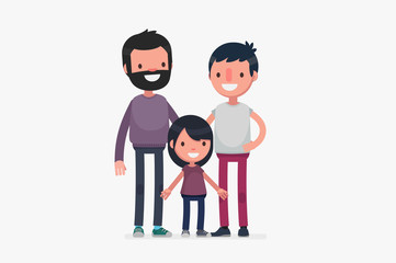 Obraz na płótnie Canvas Happy Families isolated vector illustration