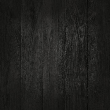Black wooden wall background, texture of dark bark wood with old natural pattern for design art work, top view of grain timber.