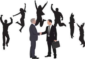 esultanza dei collaboratori per evento contrattuale