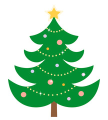 Christmas tree isolated on white background