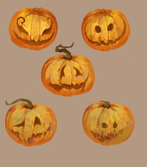 halloween art pumpkins
