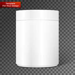 Empty white cylindrical box