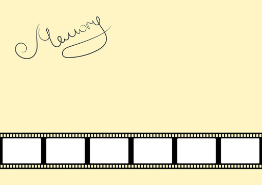 Template For Photo Film Strip Horizontal Location And Word Memory