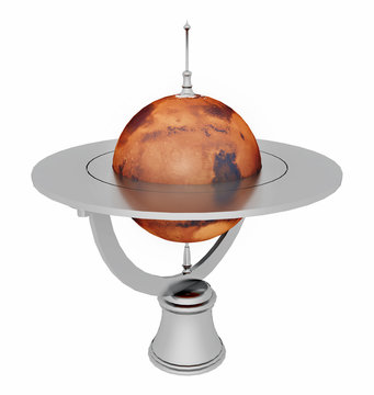 Tischglobus mit dem Mars, Freisteller