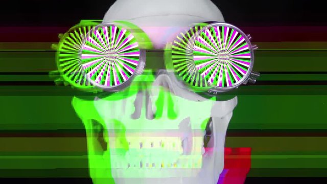 skull wearing sparkling sunglasses