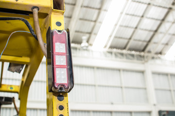 Emergency warning light, attached to a forklift truck.
