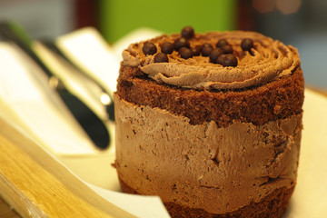 chocolate cake on a plate