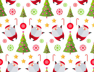 Christmas Seamless Pattern. Happy Holiday Wallpaper.