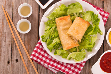Spring rolls. 