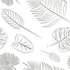 Vector tropical leaves set pattern