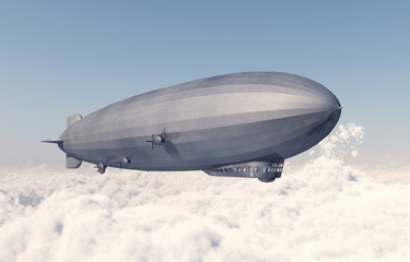 Fototapeta na wymiar Luftschiff über den Wolken