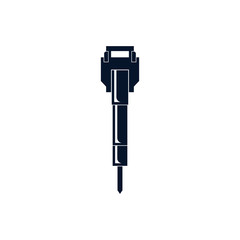 jackhammer vector icon isolated on white background