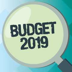 Handwriting text Budget 2019. Concept meaning New year estimate of incomes and expenses Financial Plan.