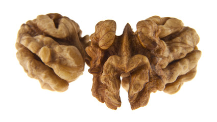 walnuts isolated on white background. As an element of packaging design.