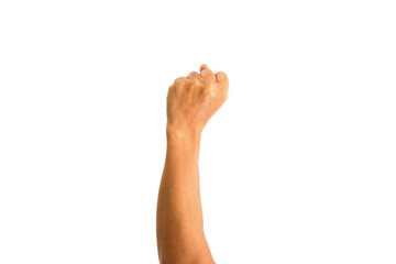 Obraz premium Sign of people hand isolated on white background.Hands of people as showing something.